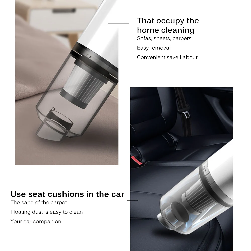 

Portable 45w 7.5v Mute Wireless Car Vacuum Cleaner Strong Suction 4500Pa Rechargeable Handheld Auto Cleaner Detachable Universal