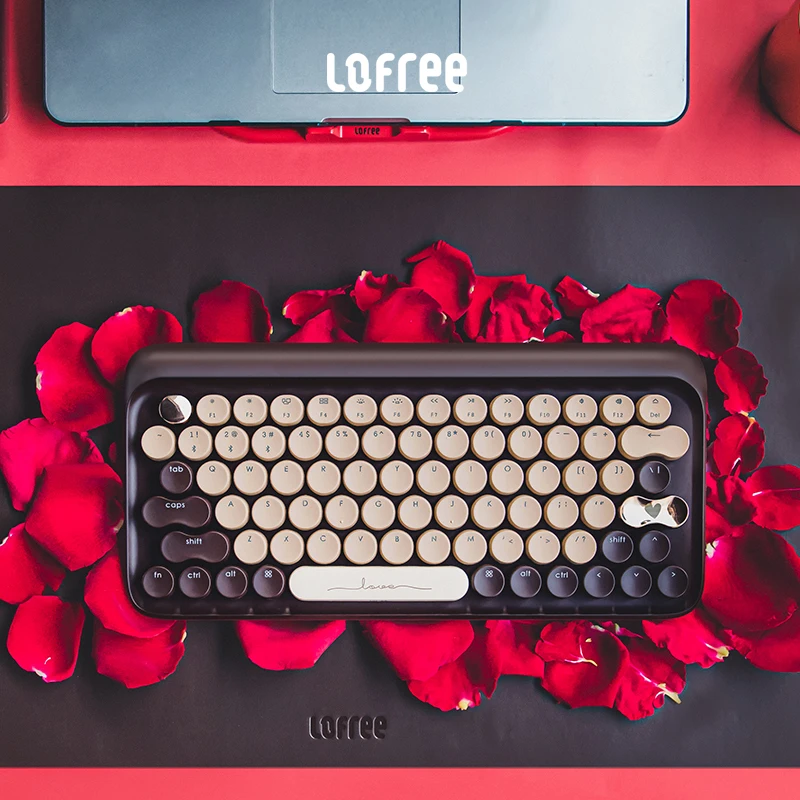Newest Lofree Valentine's chocolate Dot Wireless bluetooth keyboard LED backlight mechanical Office keyboard gift