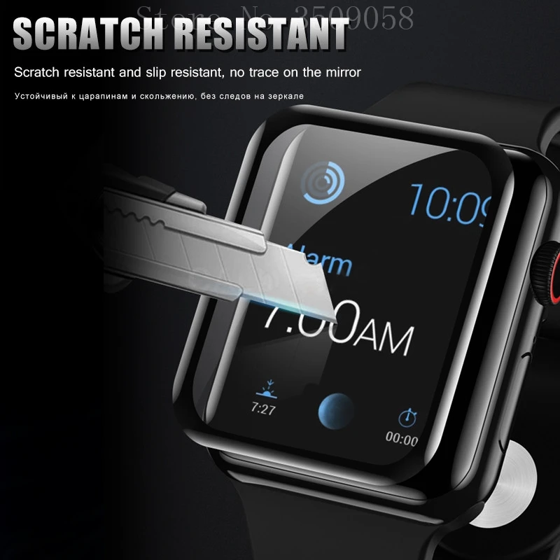 30D полное покрытие из закаленного стекла для iwatch 1 2 3 4 5 Защитное стекло для экрана для apple watch 38 40 42 44 мм защитная пленка
