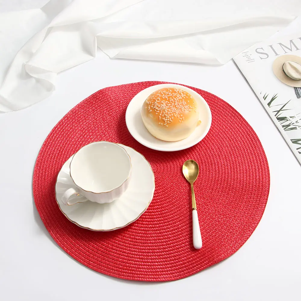 1 шт. круглые плетеные столовые приборы коврики для салфеток в простом стиле