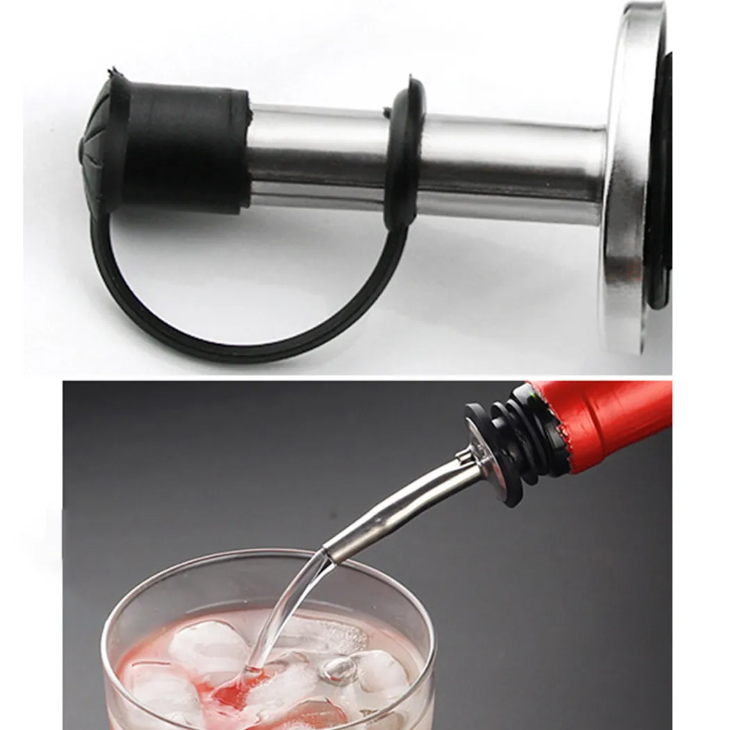 

5PCS 304 Stainless Steel Whiskey Red Wine Bottle Pourer Bottle Cap Sprinkler Stopper Spout Dispenser Home Bar Party Accessories