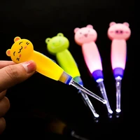 cartoon animal handle led light baby kid ear pick spoon earwax remover cleaner