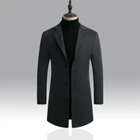 men winter wool coat 2021 mens new fashion solid color wool blends woolen pea coat male trench coat overcoat long jacket