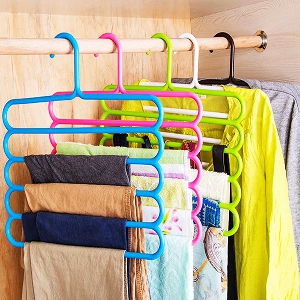 

5 Layers Pants Hangers Holders Trousers Hanger Storage Rack Clothes Hanger Wardrobe Closet Organizer Clothing Hangers