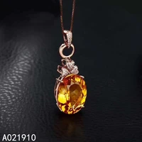 kjjeaxcmy boutique jewelry 925 sterling silver inlaid citrine necklace womens pendant popular classic
