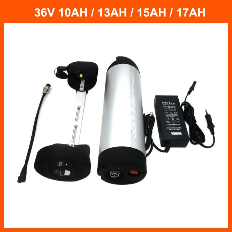 

500W 36V 8AH Water Bottle Ebike Battery 36 V 10AH Electric bike lithium ion 18650 battery pack with 15A BMS 42V 2A charger