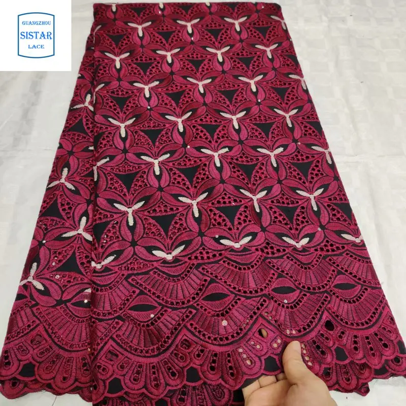 100% хлопок небесно-голубой швейцарский вуаль кружево в Швейцарии с камнями