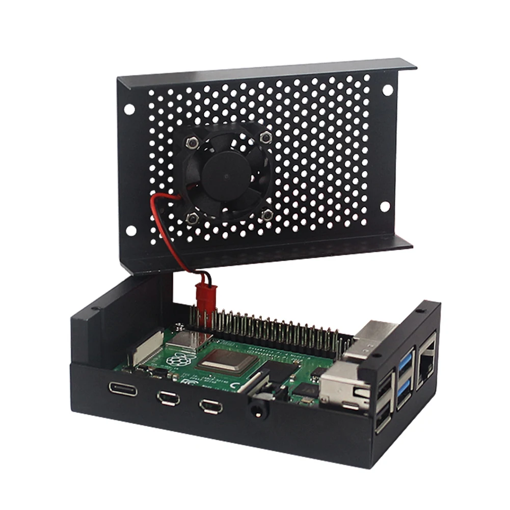 

Case Box Shell Cooling Fan Heatsink Kit Aluminum Alloy Heatsink Base Heatsink Heat Sinks Set Kit for Raspberry Pi 4B