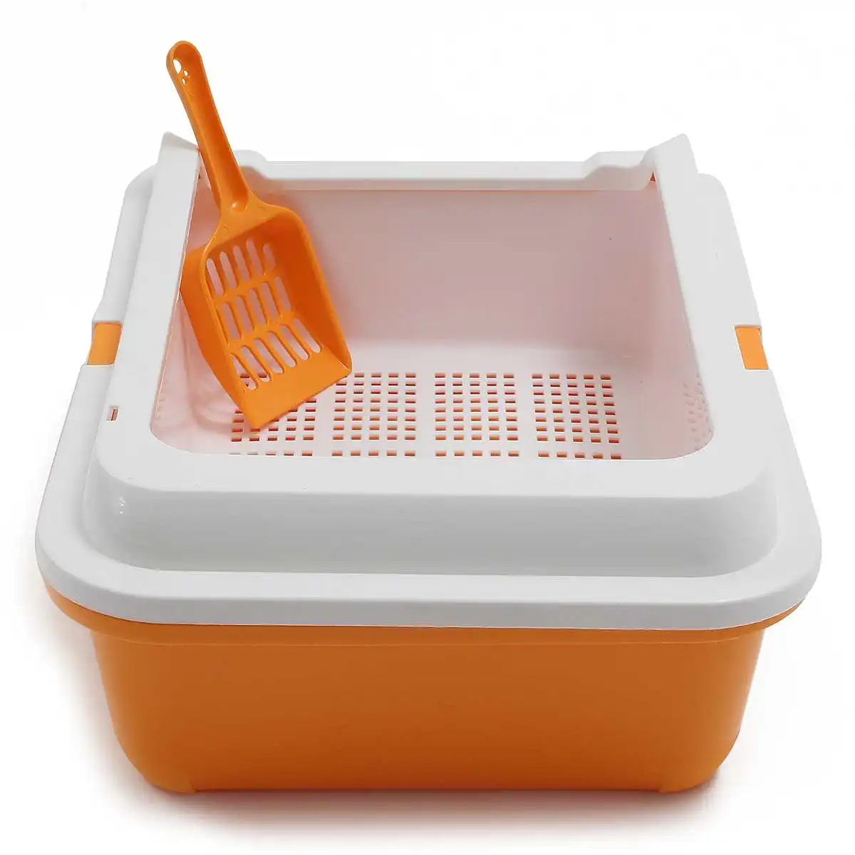 Orange Питомец, кошачий поднос, туалет, постельное белье с совком, товар для животных, собака, плюшевый кролик, щенок, анти-всплеск, туалет, домашняя пластиковая песочница - Цвет: Orange