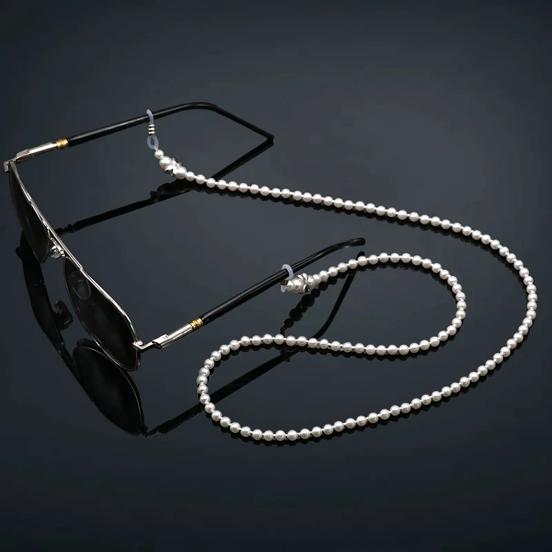 

Pearl Beaded Eyeglass Chains Glasses Reading Eyeglasses Holder Strap Cords Lanyards for Women Girls,White