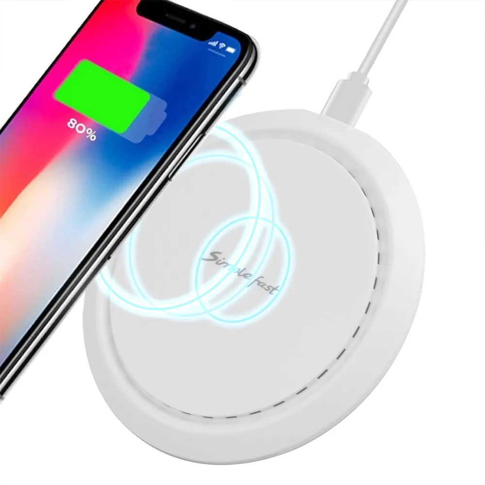 10 Вт Быстрое беспроводное зарядное устройство для iphone 8 Plus Qi Беспроводная