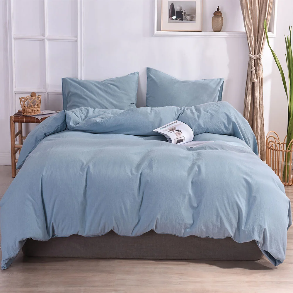 

Cotton quilt cover set, large and large bedding, light blue, for sale
