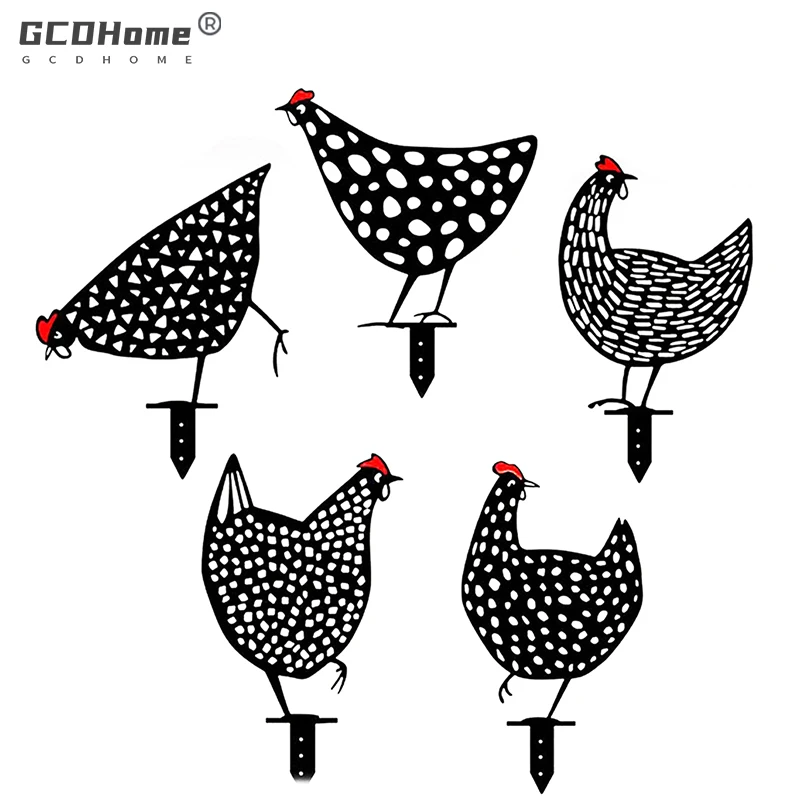 

GCDHome Chicken Yard Art Garden Statues Backyard Lawn Stakes Plastic Duck Hen Yard Decor Gift Garden Decoration Outdoor Garden