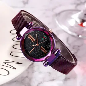 Часы наручные женские Кварцевые водонепроницаемые, модные простые дамские подарочные с магнитной пряжкой, с браслетом под платье для девушек
