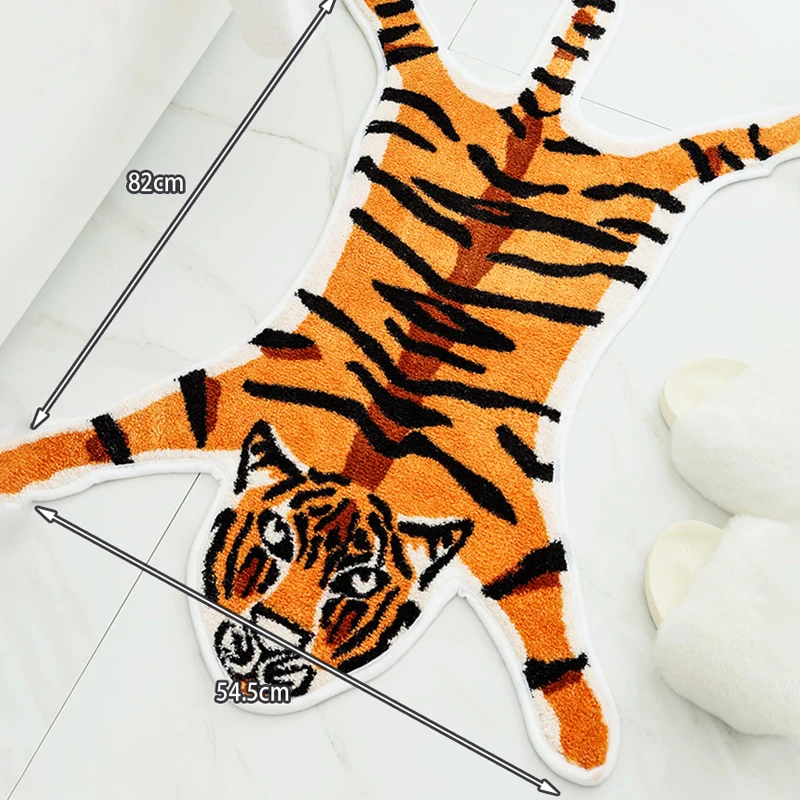 

Cartoon Tiger Bath Mat Non-Slip Bath Rug Absorbent Bathroom Carpet Soft Printed Bathroom Entrance Doormat Home Floor Decoration