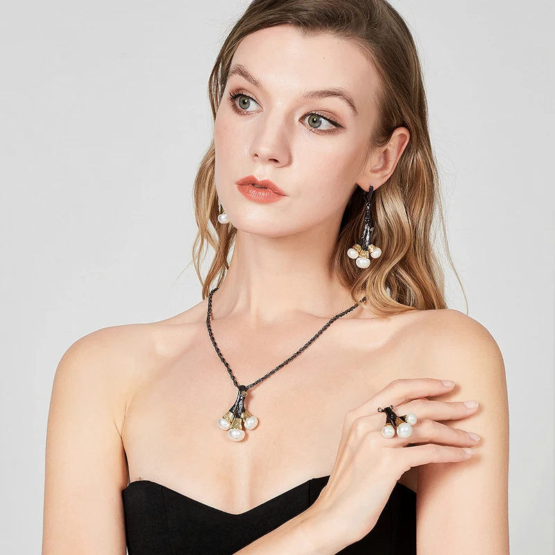 Mytys неоготический винтажный черный пистолет ювелирный набор Модный женский