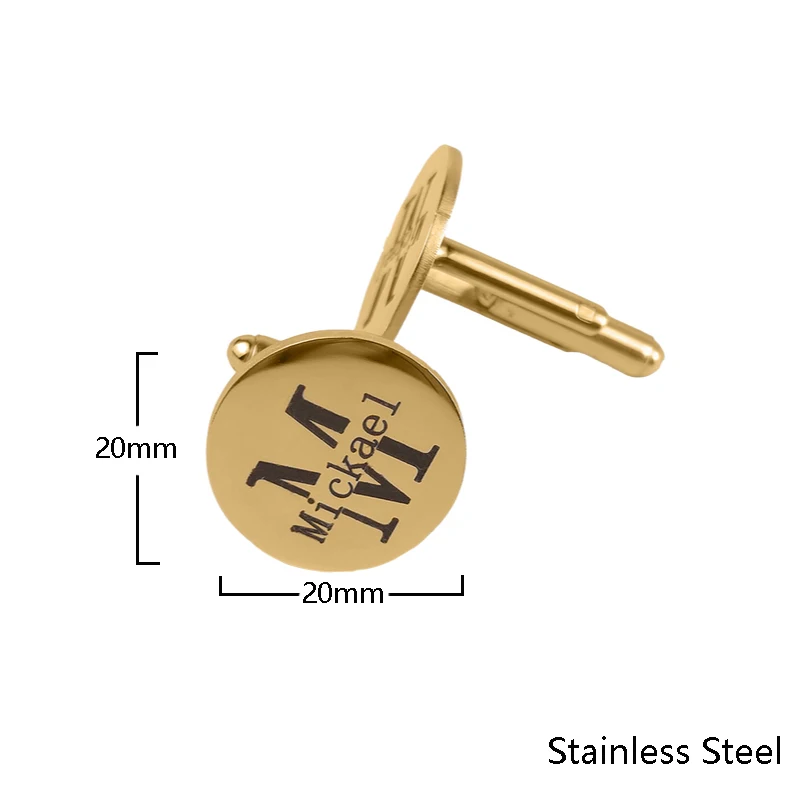 Изящные парные запонки для мужчин персонализированные с именем близнеца