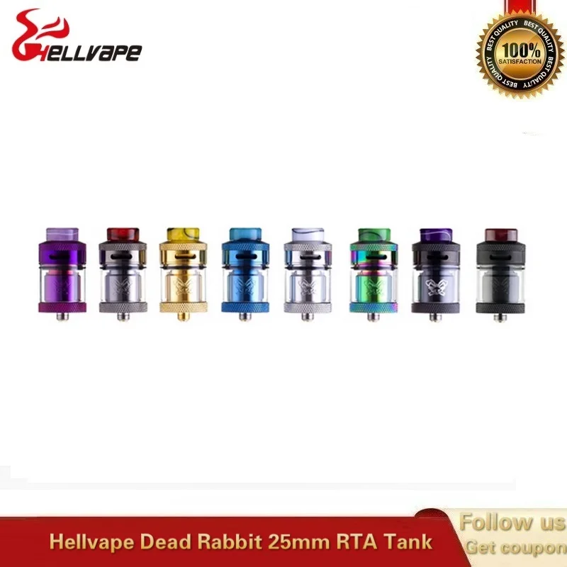 Helvape Dead Rabbit 25 мм RTA Vape Tank 4 5 мл атомайзер с полимерным дриптопом одна двойная