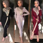 Abaya кимоно, мусульманский кардиган, хиджаб, атласное платье с жемчугом для женщин, кафтан, Дубай, кафтан, Оман, женское платье, турецкий исламский A