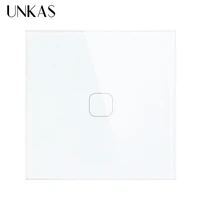 unkas crystal glass panel with led eu standard touch switch 1 gang 1 way wall light touch screen switch