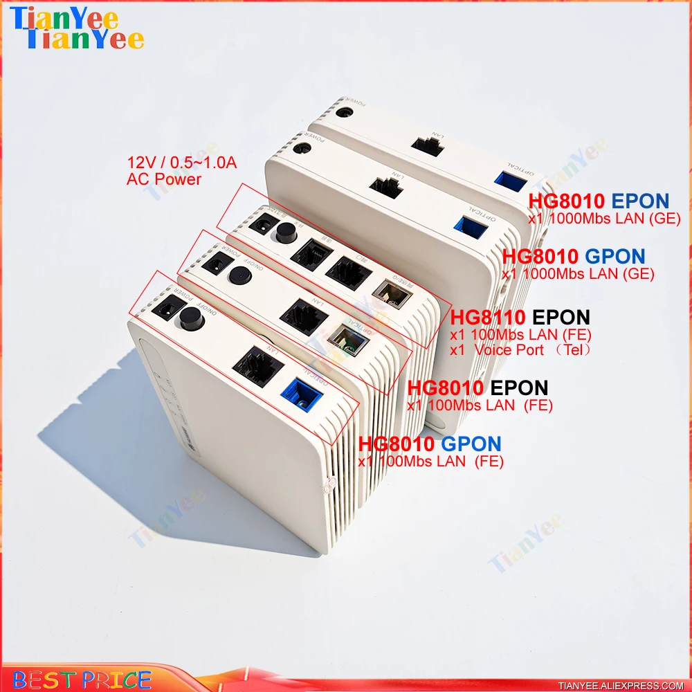10 ~ 25 шт. HW HG8010 GPON 1FE HG8110 EPON 100Mbs терминал ONU ont FTTH fiberhome б/у с английской прошивкой HG8010H