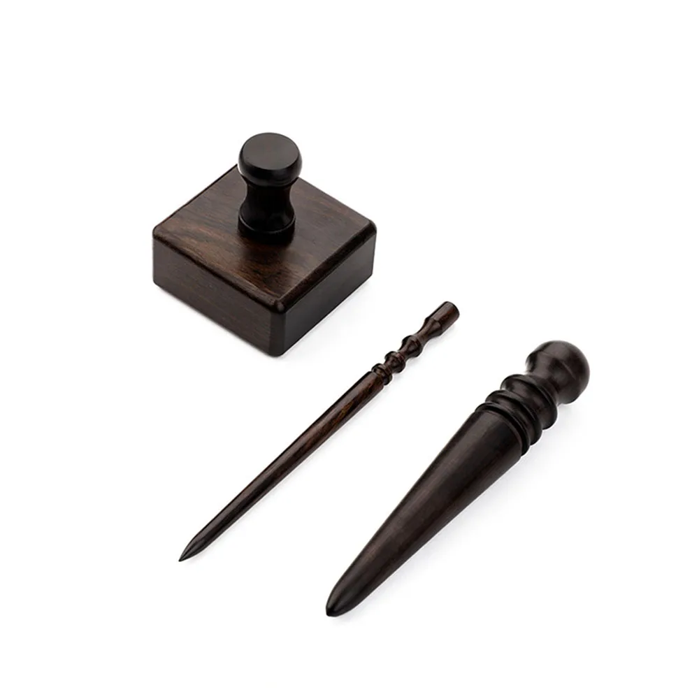 1PC Leathercraft Slicker Round Burnisher , Ebony Wood Leather Burnisher Leather Slicker Tool, Leather Polished Rods Edge Tools