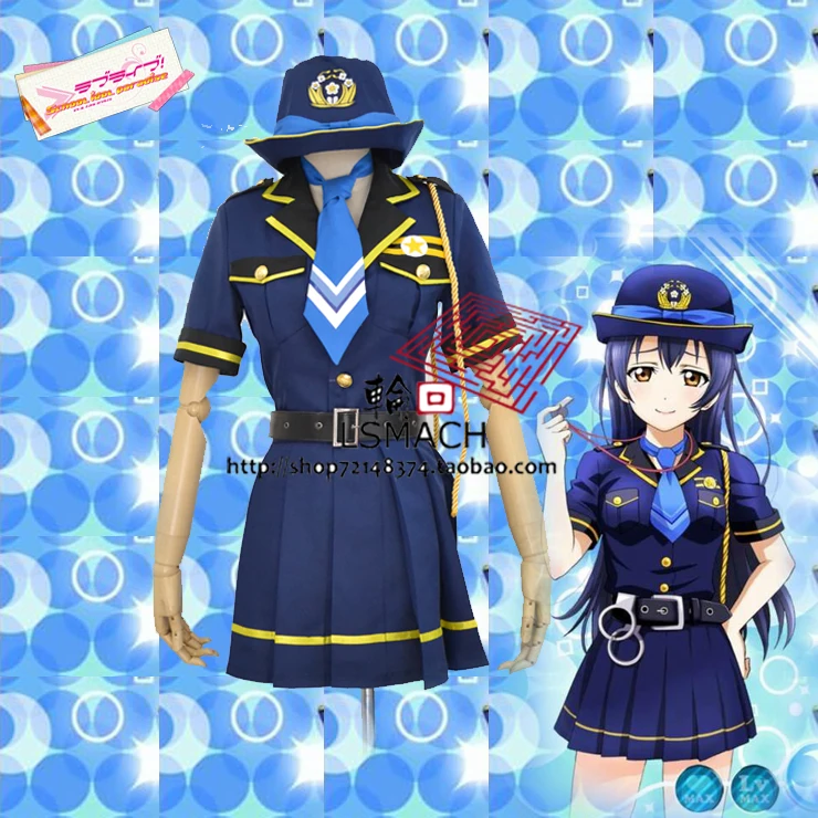 Горячее аниме Love Live! Umi Sonoda Полицейская униформа костюм для косплея полный
