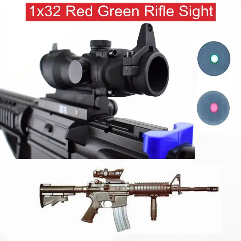 Охотничий Тактический Оптический Прицел ACOG Тип 1x32 Красная Зеленая точка прицел с