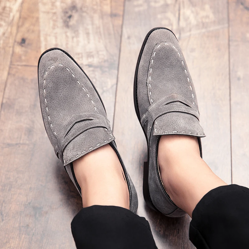 

Party Brand Comfortable Trend Light New 2021 Loafers Wear-resistant Gentleman Handmade Fashion Office Business Non-slip Flat