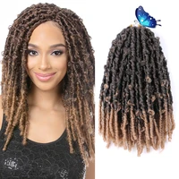 belle show 14 inch butterfly locs crochet hair short distressed faux locs crochet braids pre looped butterfly locs natural soft