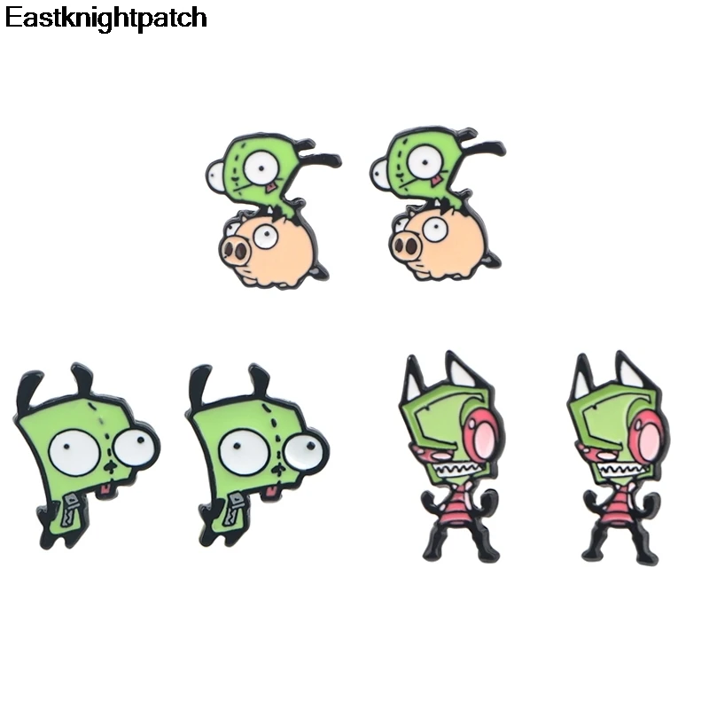 

E1602 Fashion Cartoon Funny Alien Earring Stud Earrings Women Girls Jewelry Unisex Birthday New Gifts