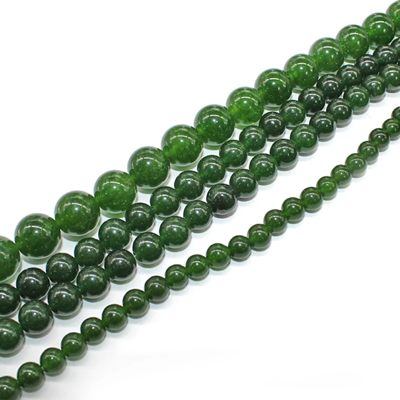 Натуральный камень тайваньские Зеленые Бусины из нефрита для изготовления