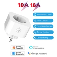 tuya wifi smart socket 10a eu plug outlet app remote control smart timer switch compatible with alexa google home automation