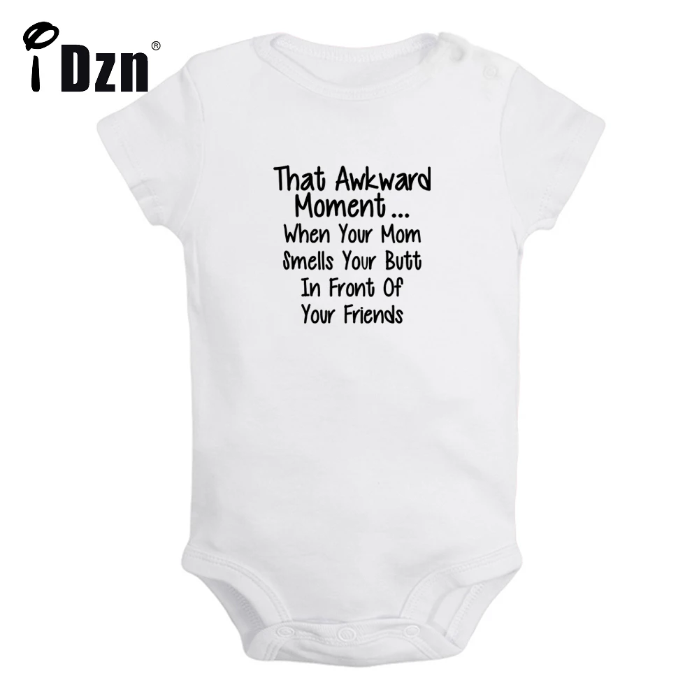 

That Awkward Moment When Your Mom Smells Your Butt In Front Of Your Friends Funny Jumpsuit Baby Bodysuit Short Sleeves Rompers