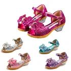 Сандалии для девочек, с блестками, с бабочкой и бантом