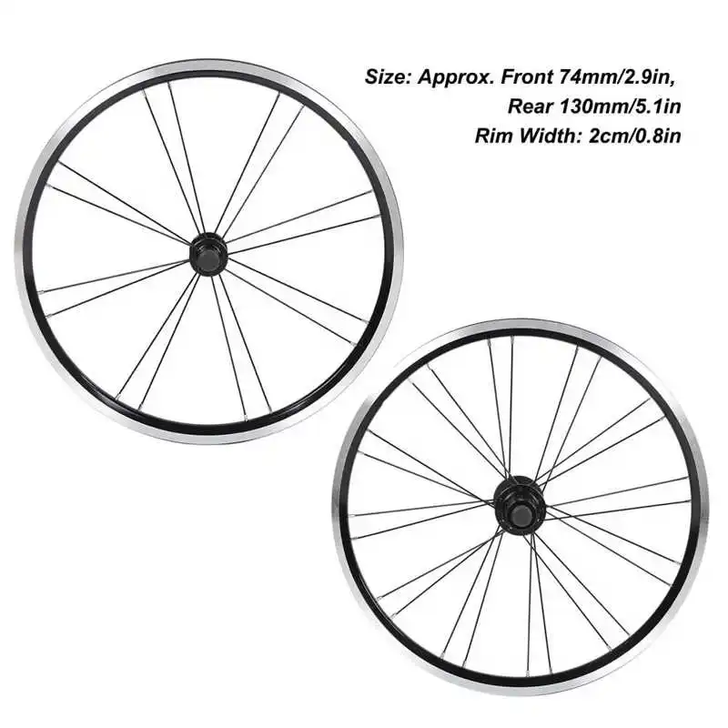 Bike Wheel Set 20inch Mountain Folding Wheelset Aluminium Alloy Front 2 Rear 4 Bearing V Brake Rim 8/9/10/11 Speed | Спорт и