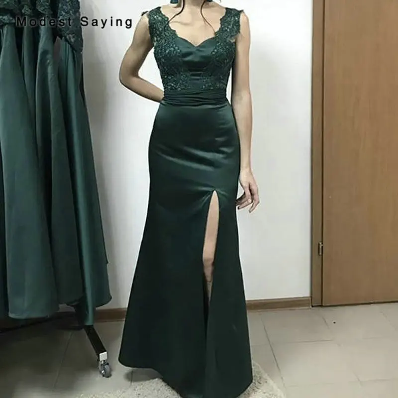 

Женское атласное платье подружки невесты, с разрезом, на шнуровке