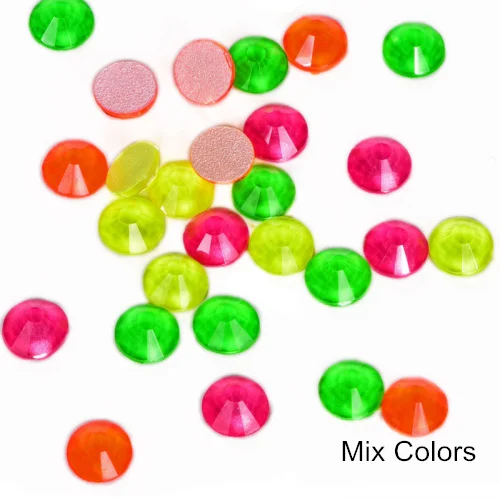 Mix Colors Фосфоресцирующие блестящие стразы без горячей фиксации неоновые стразы фосфоресцирующие электрические блестящие камни украшения для дизайна ногтей B3849 - Цвет: Mix Colors