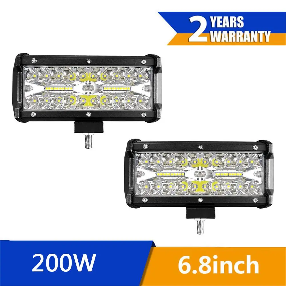 2PCS 400W IP67 7'⟊r Led Headlights Fog Lights LED Work Light Bar Spot Flood Beams Combo For Jeep Suv Truck Hunters Bicycle |
