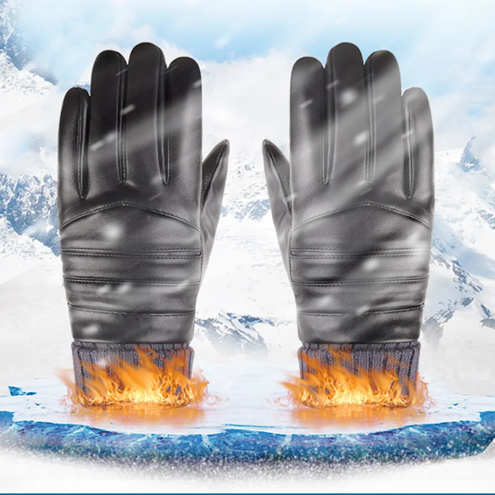 Мужские ветрозащитные водонепроницаемые кожаные Нескользящие бархатные