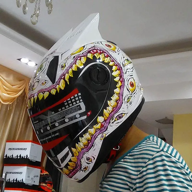 Шлем на все лицо для мужчин и женщин мотоциклетные шлемы белого или черного цвета