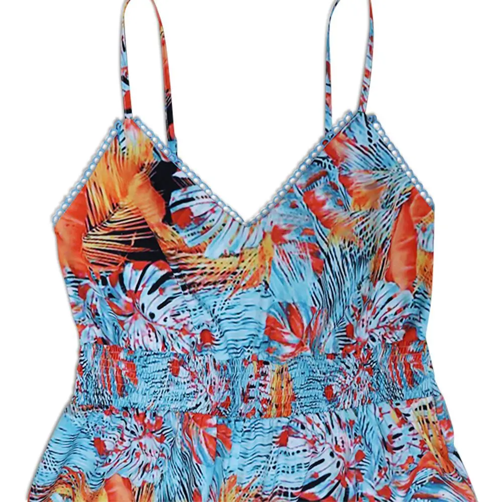 

Summer 2021 Fashion Printing Women's Strappy Long Dress Beach Oversize Casual African Female Plus Size Backless Sexy Dress Maxi