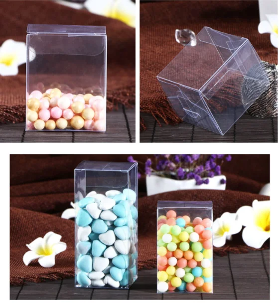 Прозрачный ПВХ квадратная коробка Форма подарки прозрачные подарочная упаковка