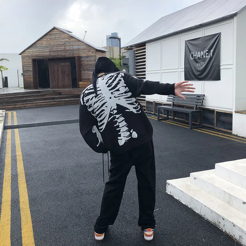 Женский свитер оверсайз зимний трикотажный пуловер в стиле Харадзюку с