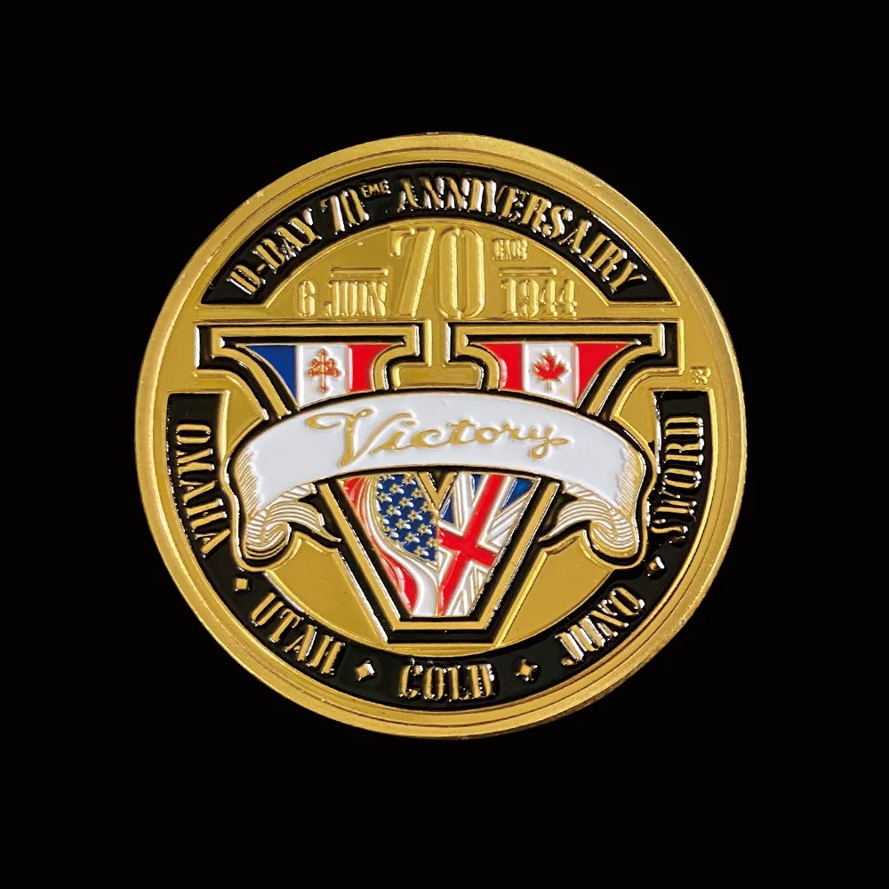 6.6.1944 D-Day 70th Anniversairy Gold Coin Normandie Victory For Collect | Non-currency Coins