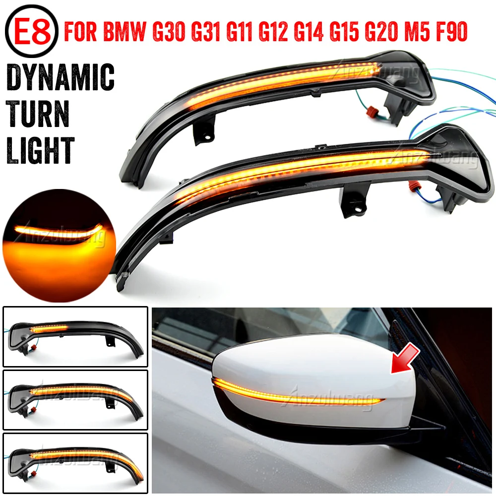 

Dynamic Turn Signal Light Sequential Side Mirror Indicator For BMW 5 6 7 8 Series G30 G31 G11 G12 G14 G15 3 Series G20 M5 F90