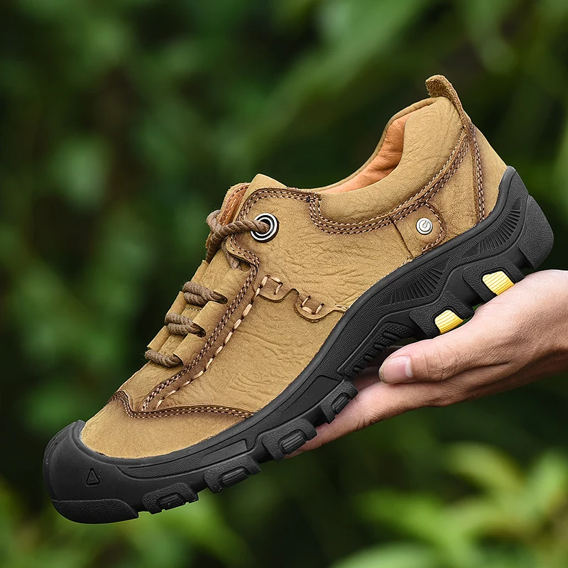 

2019 new fashion men's shoes casual genuine leather male sneakers classic khaki black shoe man comfortable oxfords shoes for men