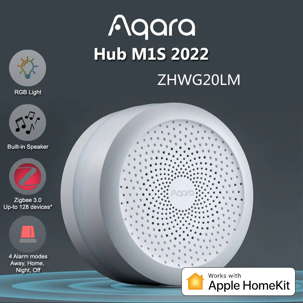 

Новый блок управления умным домом Aqara M1S 2022 Zigbee 3,0 совместимый со световым динамиком для Xiaomi Smart Home Mijia APP Mi home / Homekit