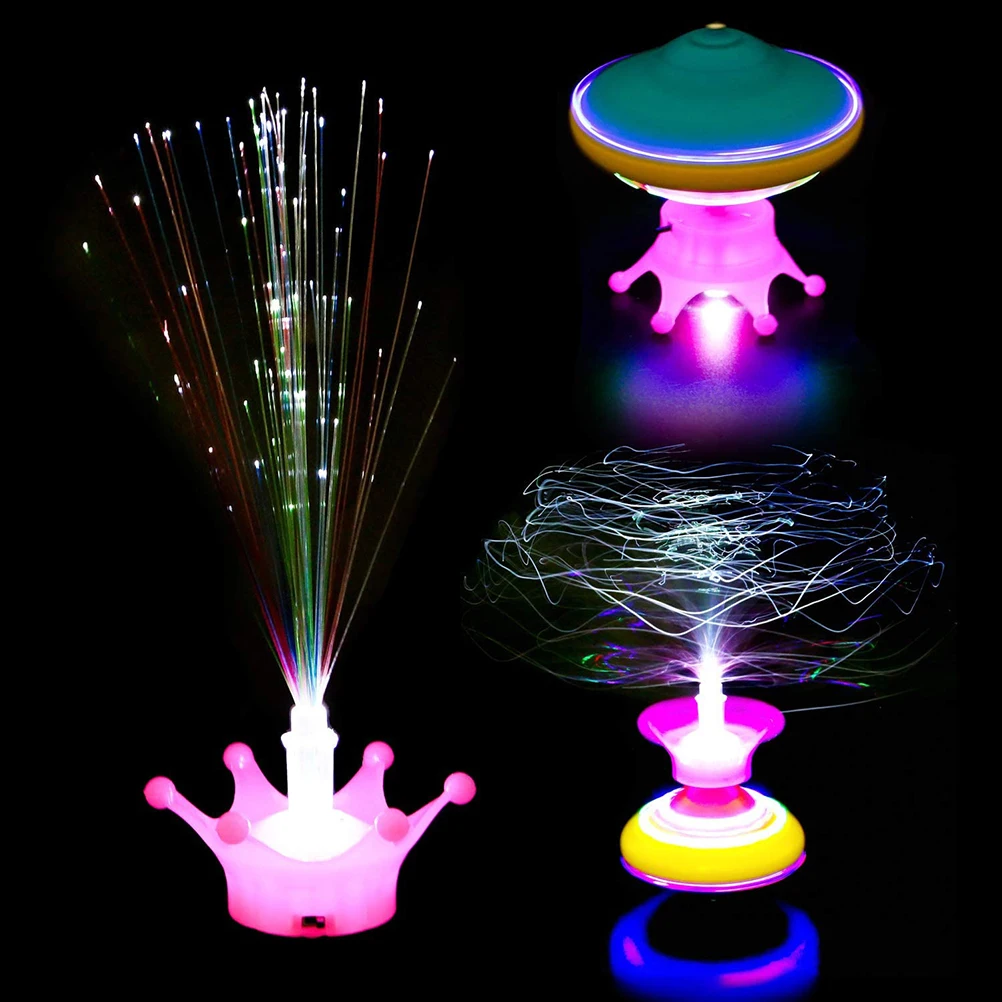 3 шт. светильник со звуком LED спиннинг дрифт топ игрушка волоконно оптический