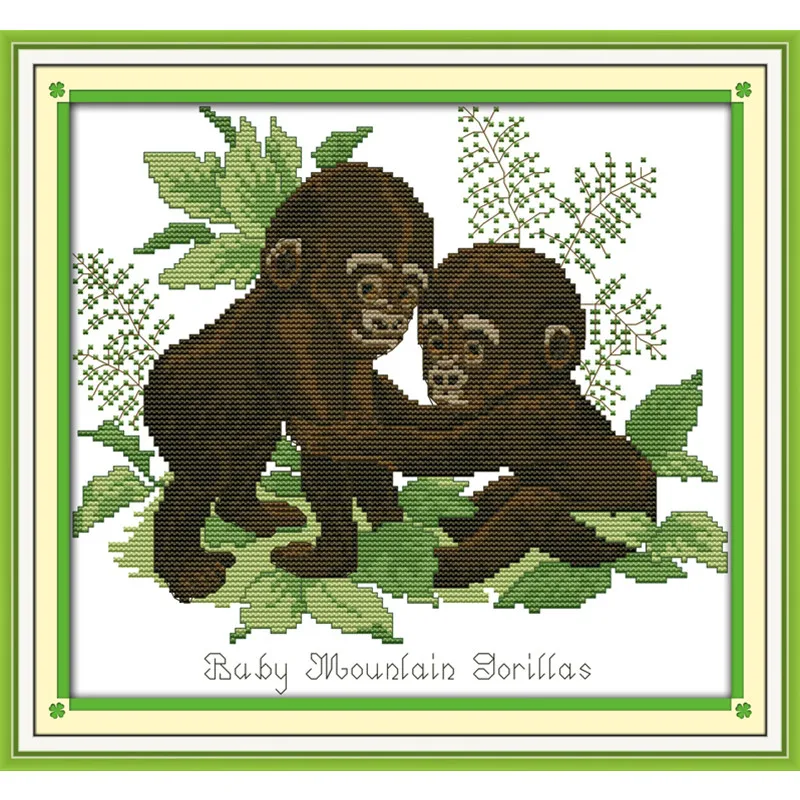 Набор для рукоделия Gorillas Babie DMC вышивки крестиком вязаными иголками поделки и